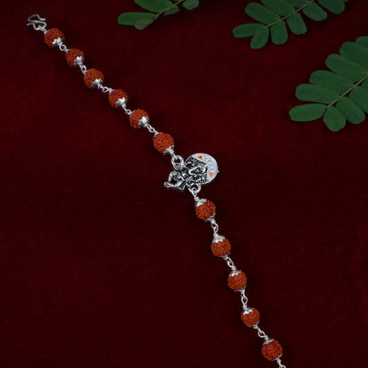 Silver Ganesh Rudraksh Rakhi