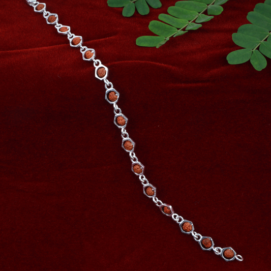 Silver Hexa Rudraksh Rakhi
