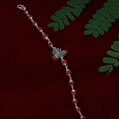 Silver Shiv Netra Rudraksh Bracelet