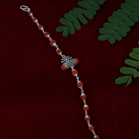 Silver Shiv Netra Rudraksh Bracelet