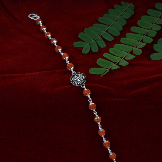 Silver Surya Rudraksh Rakhi