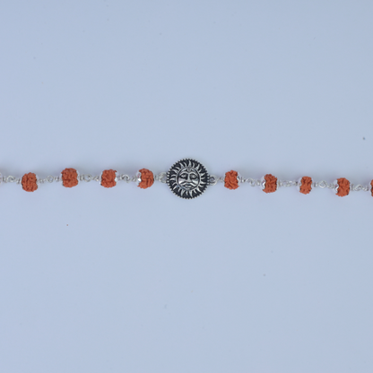 Silver Surya Rudraksh Rakhi