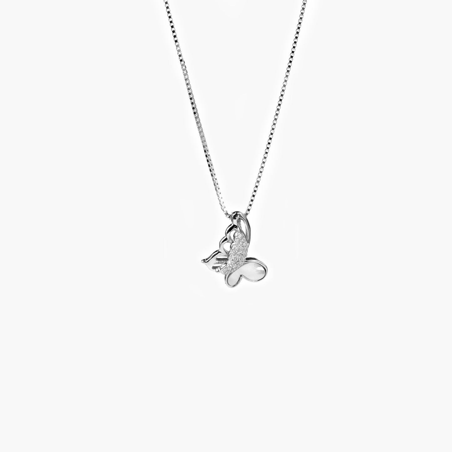 silver beatiful butterfly chain