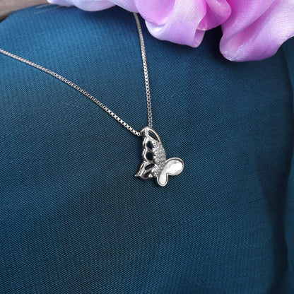 silver beatiful butterfly chain