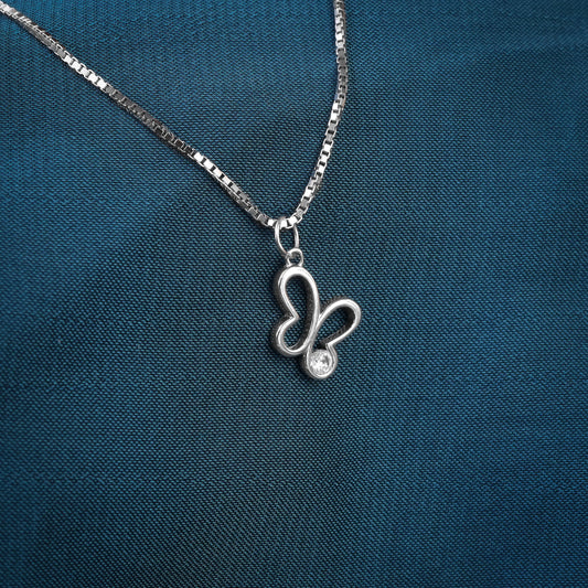 silver butterfly charm chain