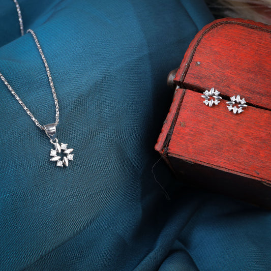 silver lumicharm pendant set with chain