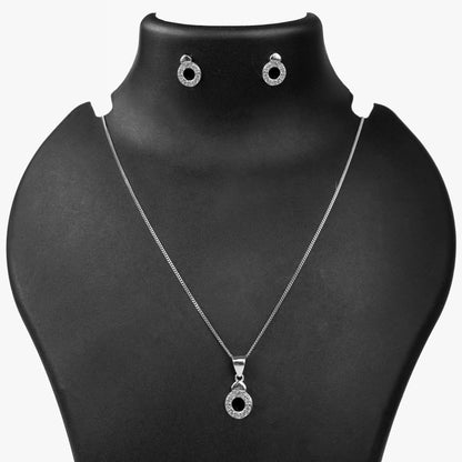 silver mini heart pendant set with chain