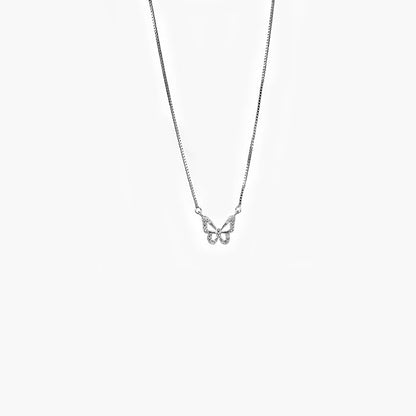 silver minimal butterfly chain