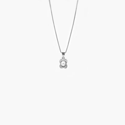 silver pearl pendant set with chain