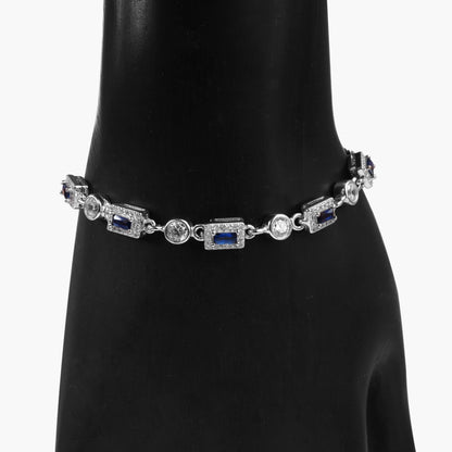 silver royal blue stone bracelet