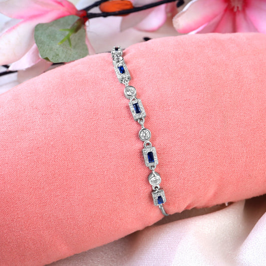 silver royal blue stone bracelet